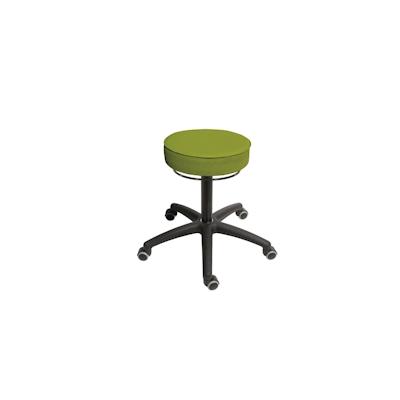 PROREGAL Drehhocker Indianapolis | Sitzhöhe 50-69cm | Ø 63cm | Tragfähigkeit 110kg | Kunstleder-Sitz | Kunststoff-Fußkreuz mit Rollen | Limone Image
