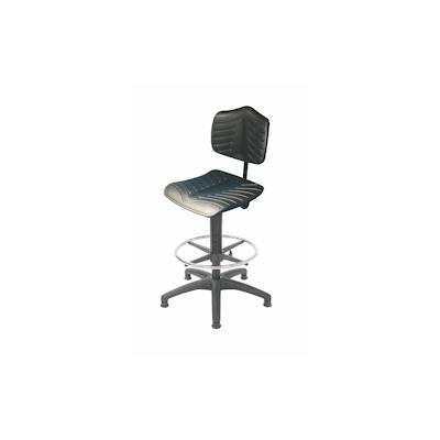 PROREGAL Arbeitsstuhl Arlington, großer Rückenlehne, Sitzhöhe 53-79cm, Polyurethane-Soft-Sitz, Kunststoff-Fußkreuz, Gleiter, Fußring Image