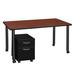 Regency Kee Mobile Desk w/ Storage Wood/Metal in Black/Brown | 29 H x 60 W x 24 D in | Wayfair MDCLMP6024CHBK