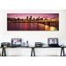 Ebern Designs Panoramic Skyscrapers Lit up at Sunset, Willamette River, Portland, Oregon Photographic Print on Canvas in White | Wayfair