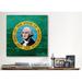 Winston Porter Flags Washington City Skyline w/ Mount Olympus Graphic Art on Wrapped Canvas Canvas | 37 H x 18 W x 1.5 D in | Wayfair