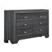 Hokku Designs Betta 6 Drawers Double Dresser Wood in Brown/Gray | 36.75 H x 59 W x 16.5 D in | Wayfair EE91A6F4F39C40A4A1E377A3057255AD