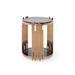 Benjara Round Shaped End Table w/ Smoked Glass Top & Metal Pipe Frame, Gold & Black Glass/Metal in Black/Brown/Yellow | Wayfair BM211243