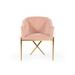 Accent Chair - Everly Quinn Cid 26 Inch Modern Accent Chair, Tight Back, Steel Legs, Velvet, Pink, Gold Velvet/Metal in Pink/Yellow | Wayfair