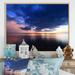 Highland Dunes Dramatic Panoramic Tropical Sunset X - Nautical & Coastal Canvas Wall Decor Canvas in Blue/Pink | 30 H x 40 W x 1.5 D in | Wayfair
