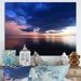 Highland Dunes Dramatic Panoramic Tropical Sunset X - Nautical & Coastal Canvas Wall Decor Canvas in Blue/Pink | 16 H x 32 W x 1 D in | Wayfair