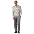 Stacy Adams Men's 1/4 Zip Graphic Grid Sweater Set (Size XXXXXL) Grey/White, Acrylic,Polyester,Rayon