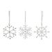 Set of 12 Silver Glitter and Jeweled Assorted Snowflake Christmas Ornaments 3.5"