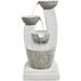 Hanover 32.5-In. Contemporary Basin Indoor or Outdoor Garden Fountain with LED Lights for Patio, Deck, Porch