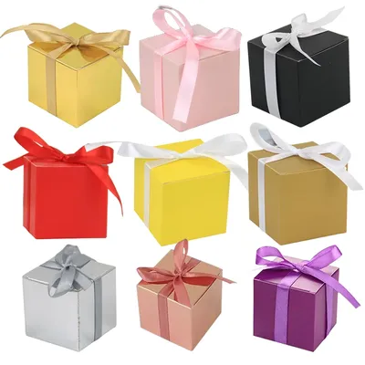20/30/50 pièces boîte à bonbons européenne carrée solide boîte cadeau de faveur de chocolat sac