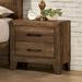 1pc Nightstand Light Walnut Rustic Faux Wood Drawer Wood Grain Finish