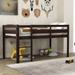 Twin Size Solid Wood Low-Loft Bed with Full-Length Guardrails and Ladder