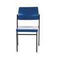 PROREGAL Stapelbare Besucherstühle ark | HxBxT 70x42x42cm | Tragfähigkeit 110kg | Buche-Sitz | Schwarz/Blau