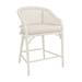 Anna Cane Back Counter Stool with Sandberg Parchment Seat - Rubbed White - Ballard Designs - Ballard Designs