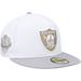 Men's New Era White/Gray Las Vegas Raiders 50th Anniversary Gold Undervisor 59FIFTY Fitted Hat