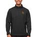 Men's Antigua Heather Black Cal State Long Beach The Course Quarter-Zip Pullover Top