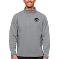 Men's Antigua Heather Gray Iowa Hawkeyes Course Quarter-Zip Pullover Top