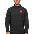 Men's Antigua Heather Black South Dakota Coyotes Course Quarter-Zip Pullover Top