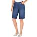 Plus Size Women's Stretch Jean Bermuda Short by Woman Within in Midnight Sanded (Size 22 W)