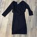 Jessica Simpson Dresses | Jessica Simpson Maternity Size Dress Navy Ribbed Faux Wrap Stretch Rayon Small | Color: Blue | Size: Sm