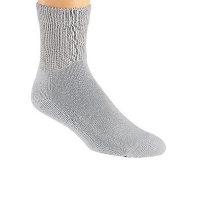 Haband Men's HealthRite Cotton Cushion Circulator Socks- 1 Package (2 pair), Grey Anklet, Size M