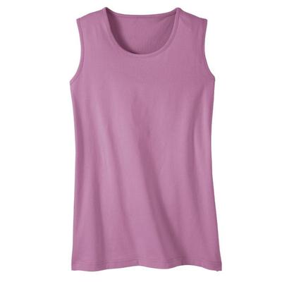 Haband Womens Essential Sleeveless Tee, Solid & Print, Orchid, Size M