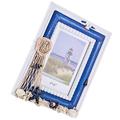 Nautical Photo Frame Beach Coastal Wooden Picture Holder with Ocean Seashell Ornaments Vintage Sculptural Photo Holder Art Tabletop Decorations Home Nautical Gifts little surprise