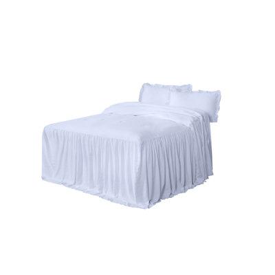 Chezmoi Collection Sinclair 3 Piece French Country Chic Bedspread Set /Polyfill/Microfiber in White | Full Bedspread + 2 Standard Shams | Wayfair