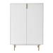 AllModern 40" Cabinet In Matte White w/ Brass Legs Wood in Brown/White/Yellow | 55.75 H x 39.38 W x 16.54 D in | Wayfair