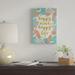 East Urban Home 'Happy Mind Happy Life' Graphic Art Print on Canvas, Cotton in Blue/Pink | 48 H x 32 W x 1.5 D in | Wayfair