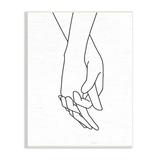 Stupell Industries Romantic Holding Hands Outline Drawing Loving Couple Wall Plaque Art By Lettered & Lined in Brown/White | Wayfair