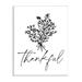 Stupell Industries Thankful Script Delicate Botanical Blooms Petals Bouquet Wall Plaque Art By Lettered & Lined in Black/Brown/White | Wayfair