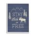 Stupell Industries Stay Wild & Free Moose Mountain Scene Rustic Wildlife Canvas in Blue/Green/White | 30 H x 24 W x 1.5 D in | Wayfair