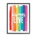 Stupell Industries Always Love Rainbow Striped Brushstrokes Calligraphy Canvas | 14 H x 11 W x 1.5 D in | Wayfair an-944_fr_11x14