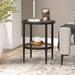 Hera 19.63'' Wide Round Side Table with Clear Glass Shelf in Blackened Bronze - Hudson & Canal ST1626