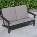 Rosecliff Heights McEwensville All-Weather Poly Resin Adirondack Loveseat & Cushions Plastic in Gray/Black | 32.5 H x 54 W x 34 D in | Outdoor Furniture | Wayfair