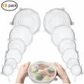 Lot de 6 couvercles en silicone pour bol de conservation des aliments, couvercles de bol