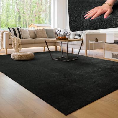Teppich PACO HOME "Cadiz 630", schwarz, B:240cm H:14mm L:340cm, Polyester, Teppiche, Uni-Farben, besonders weich, waschbar, auch als Läufer erhältlich Image