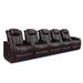 Valencia Tuscany Top Grain Nappa 11000 Leather Home Theater Seating Power Recliner Row of 5 Dark Chocolate