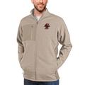 Men's Antigua Oatmeal Boston College Eagles Course Full-Zip Jacket