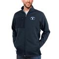 Men's Antigua Heather Navy BYU Cougars Course Full-Zip Jacket