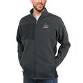 Men's Antigua Heather Charcoal James Madison Dukes Course Full-Zip Jacket