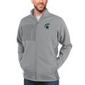 Men's Antigua Heather Gray Michigan State Spartans Course Full-Zip Jacket