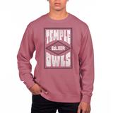 Men's Uscape Apparel Cherry Temple Owls Pigment Dyed Fleece Crewneck Sweatshirt