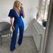 Zara Pants & Jumpsuits | Blogger's Fave! Zara Blue Long Satin Effect Jumpsuit Sz Xs, S Nwt | Color: Blue | Size: Various