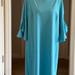 Nine West Dresses | Nine West Turquoise Dress Ruffle Bell Sleeves Size 16 Nwt | Color: Blue | Size: 16