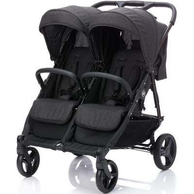 Zwillingswagen FILLIKID "Duo, schwarz melange", Baby, schwarz (schwarz melange), Kinderwagen