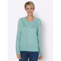 2-in-1-Pullover CLASSIC BASICS Pullover Gr. 40, grün (mint) Damen Pullover 2-in-1-Pullover