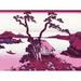 ArtVerse Japanese Lake Wood Block Print Removable Art Wall Decal Vinyl in Pink/White/Indigo | 36" H x 48" W | Wayfair HOK091A3648A