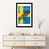 East Urban Home Minimal Movie 'F1 Anderstorp Race Track' Graphic Art Print on Canvas Paper/Metal in Black/Blue/Yellow | 32" H x 24" W x 1" D | Wayfair